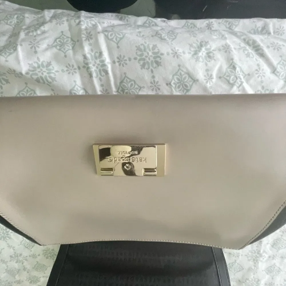 Kate Spade Purse - Totebag - Cream & Black - Y2k Shoulder Purse - Crossbody Bag